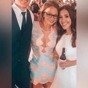 Coral/Blue Short sleeve dress